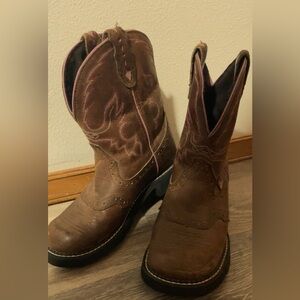 Ariya Brown and Pink Heeled Boots